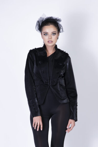 Sacou cambrat din piele eco