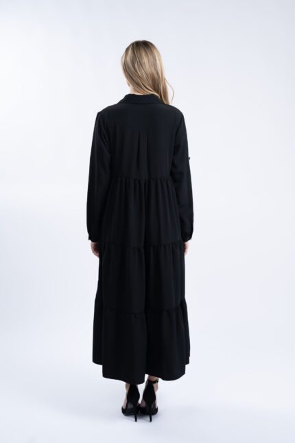 Rochie camasa midi cu mânecă lungă și nasturi - imagine 2