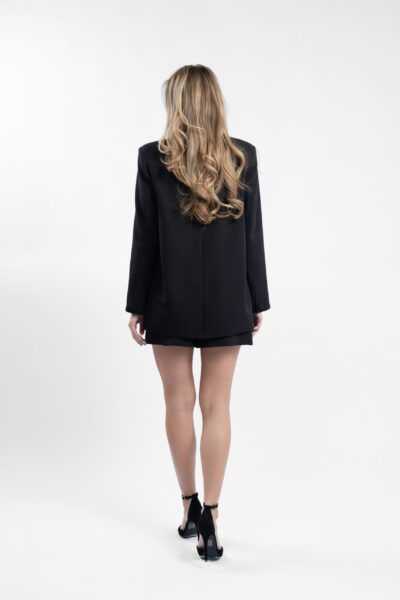 Costum pantaloni scurti și sacou lejer Black - imagine 3