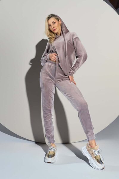 Trening din catifea cu gluga Plum Jolie Divas - imagine 2