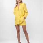 Costum sacou lejer din in peliculizat cu pantaloni scurti Yellow