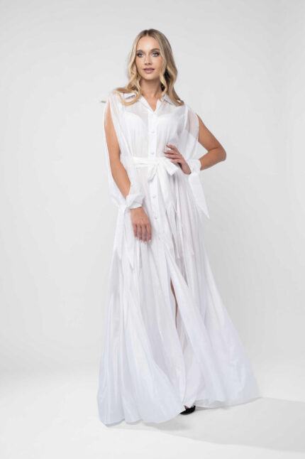 Rochie lunga tip camasa - imagine 3