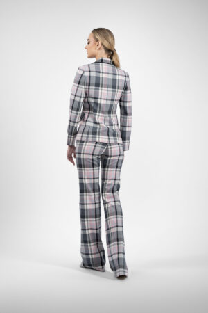 Pantalon evazat carouri pastel - imagine 4