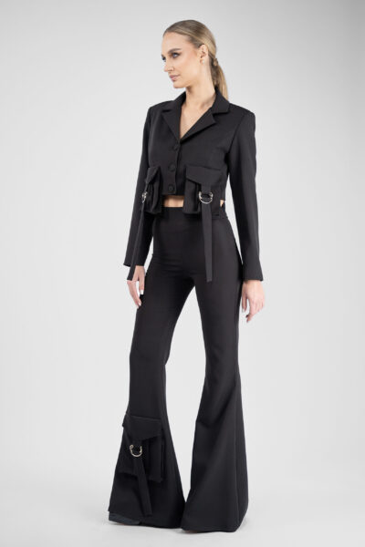 Pantaloni evazați Black - imagine 2