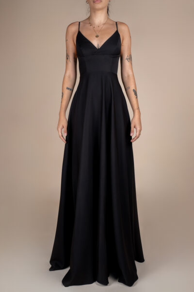 Rochie lunga Laurelie Dark Black
