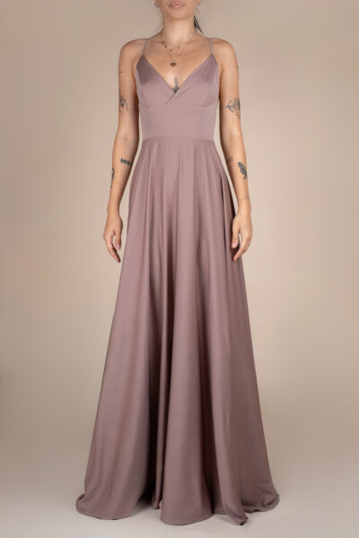 Rochie lunga Laurelie Dark Raspberry Glace