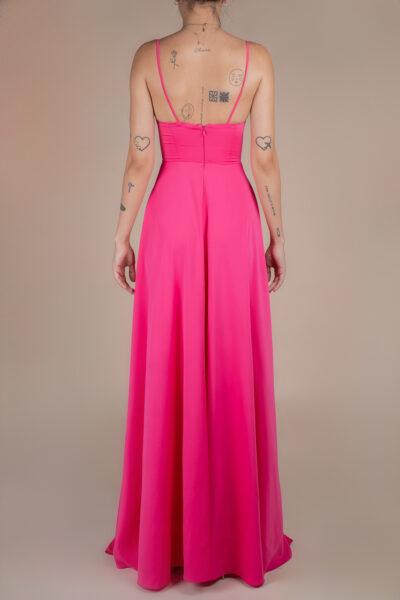 Rochie lunga Laurelie Hot Pink - imagine 2