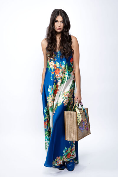 Geanta din rafie cu broderie si accesorii manuale - imagine 6