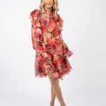 Rochie camasa cu volane asimetrice din voal de matase