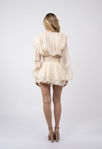 Rochie scurta cu volane si bust drapat - imagine 5