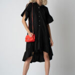 Rochie camasa asimetrica Black