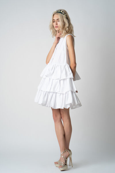 Rochie camasa cu volane White - imagine 4