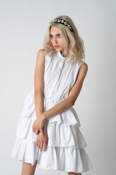 Rochie camasa cu volane White - imagine 2