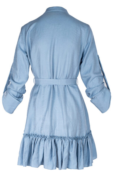 Rochie petrecuta cu mansete late si volan Blue Ciel - imagine 2