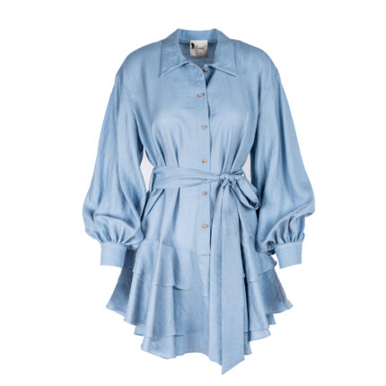 Rochie scurta cu volane din in Blue