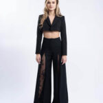 Sacou crop cu revere