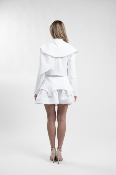 Sacou alb architectural Grace - imagine 5