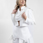 Sacou alb architectural Grace