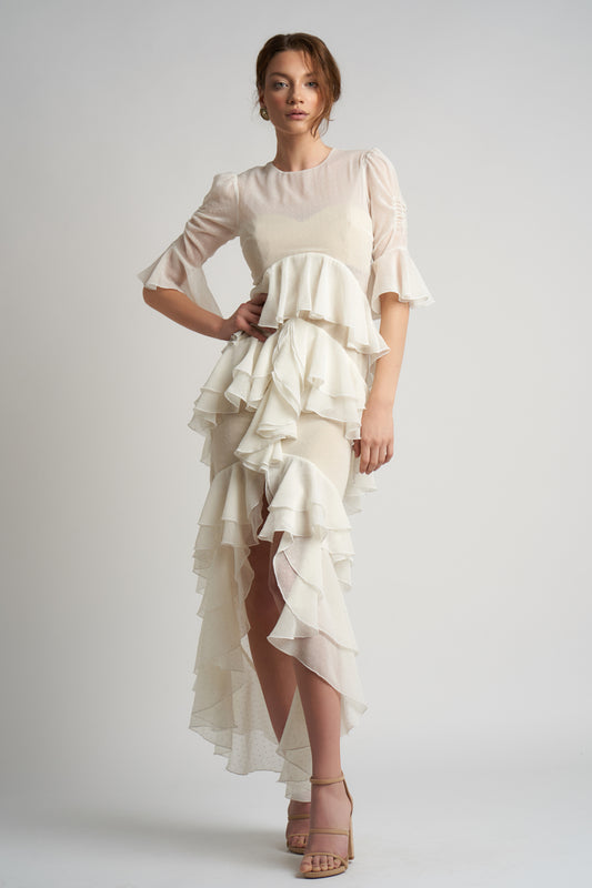 BCatargiuDSC07170_800x800 Rochie lunga cu volane  si corset integrat - imagine 1