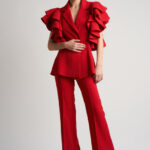 Sacou cu volane arhitecturale Red