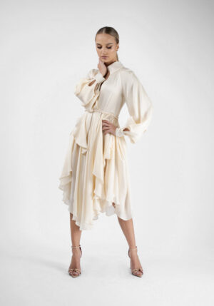 Rochie din matase cu decupaje la maneci - imagine 7