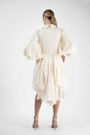 Rochie din matase cu decupaje la maneci - imagine 6