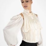 Top plisat din matase