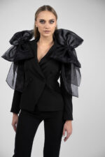 Sacou statement cu funde maxi din organza - imagine 3