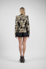 Sacou cambrat cu umeri supradimensionali - imagine 3