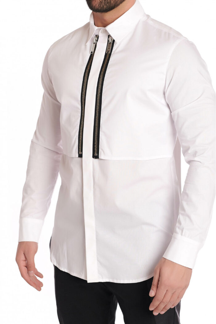Cămașă Double Zipp White - imagine 3