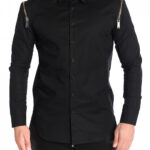 Cămașă Shoulder Zipper Black