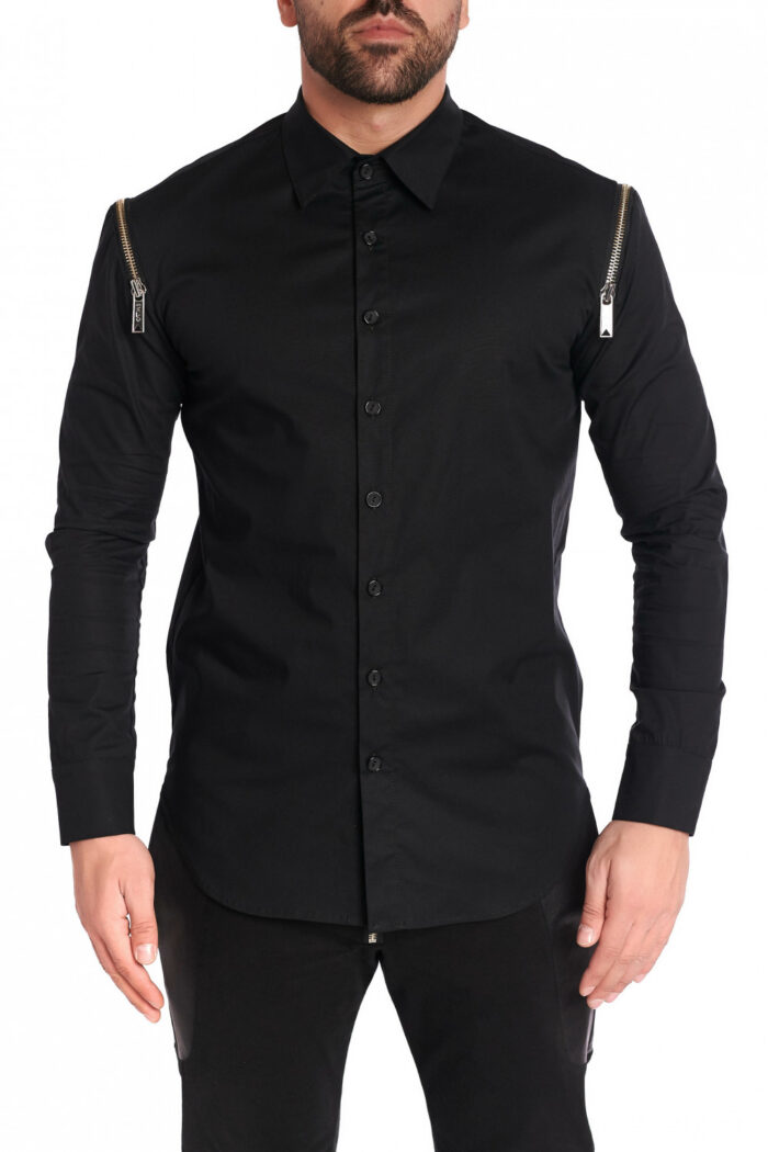 Cămașă Shoulder Zipper Black - imagine 1