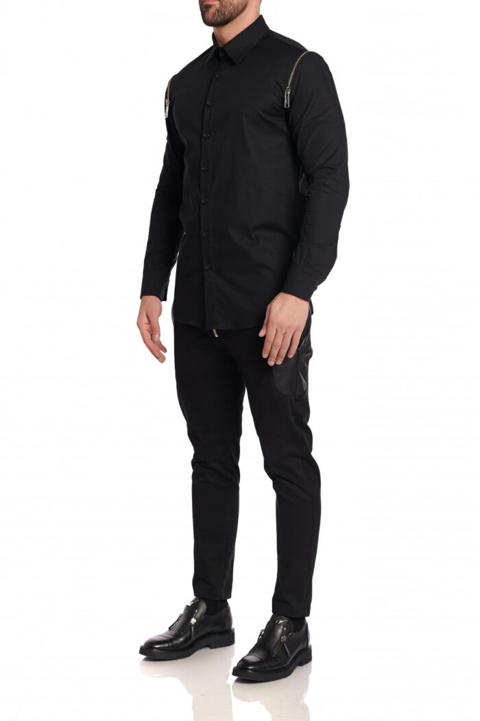 Cămașă Shoulder Zipper Black - imagine 2