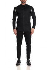 Cămașă Shoulder Zipper Black - imagine 3