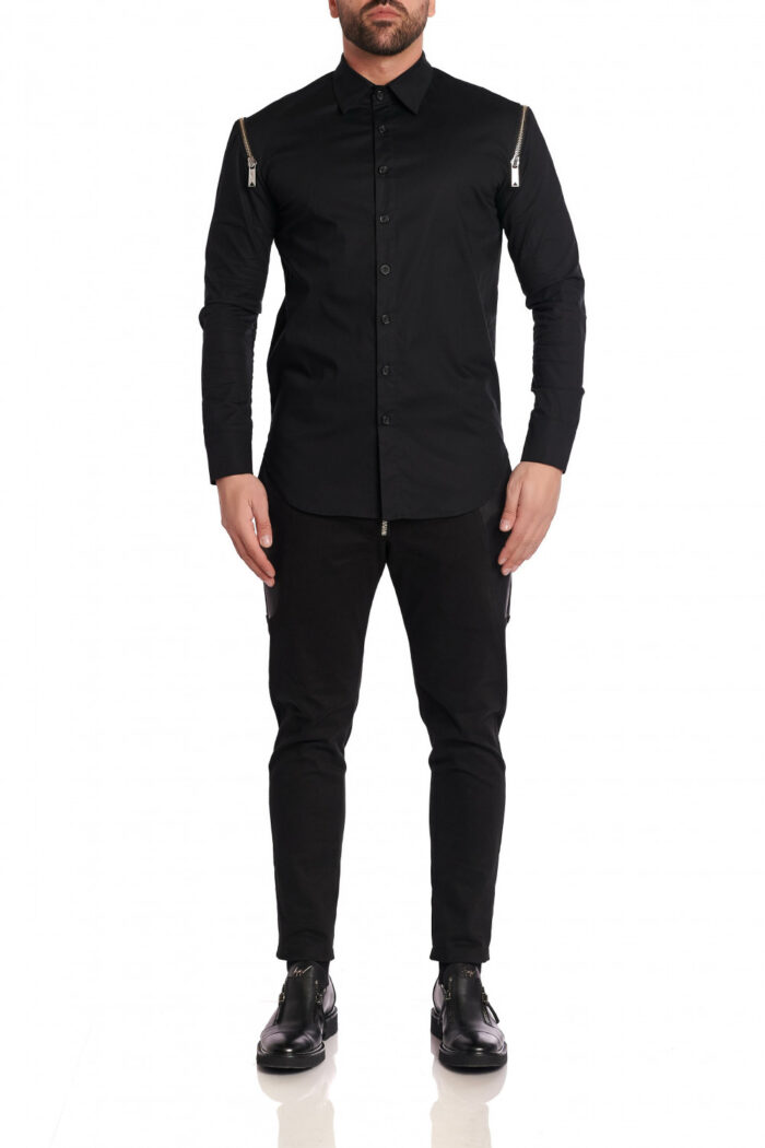 Cămașă Shoulder Zipper Black - imagine 3