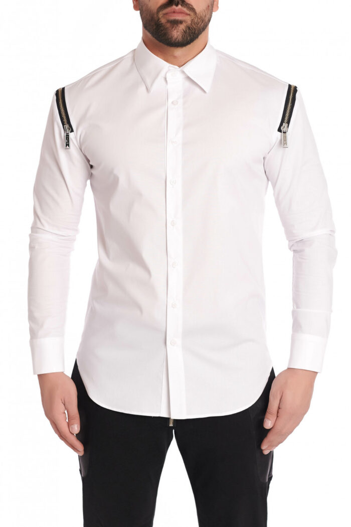 Cămașă Shoulder Zipper White - imagine 1