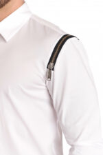 Cămașă Shoulder Zipper White - imagine 3