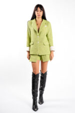 Pantaloni scurti tip fusta verde lime - imagine 3
