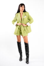 Pantaloni scurti tip fusta verde lime
