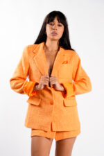 Sacou texturat orange - imagine 2