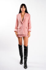 Sacou texturat soft pink