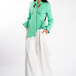 Sacou cu esarfe si talie structurata Mint