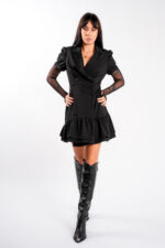 Rochie tip sacou cu maneci din tulle fin - imagine 2