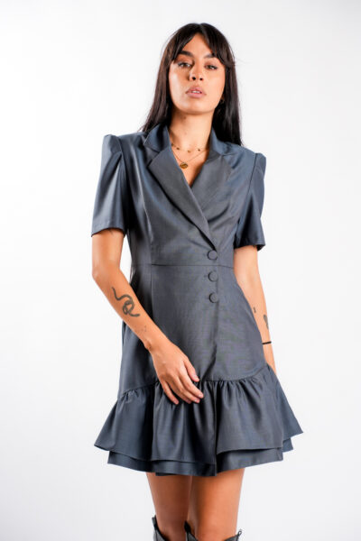 Rochie tip sacou cu volane