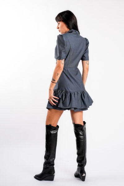 Rochie tip sacou cu volane - imagine 3