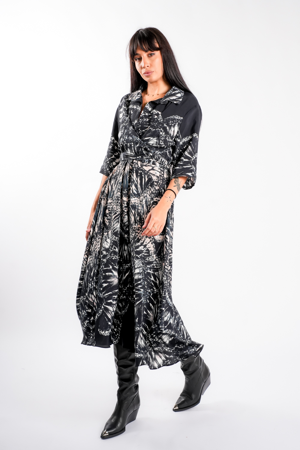 DSC03682 Rochie camasa cu print aripi de fluture - imagine 2