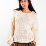 Pulover moale ivory cu/fara funda detasabila