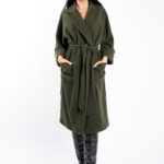 Palton oversize din lana cu cordon