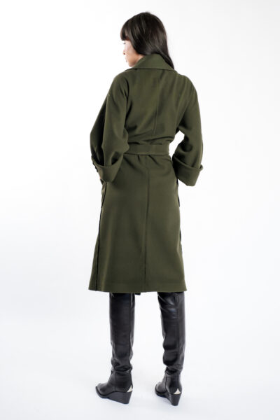 Palton oversize din lana cu cordon - imagine 2