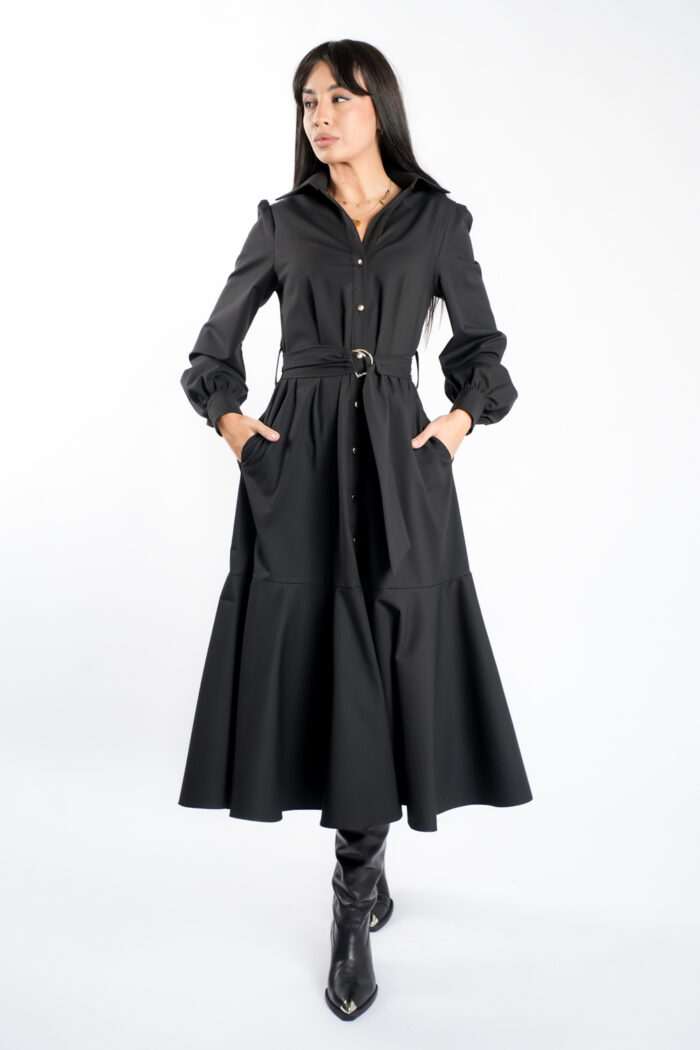 Rochie camasa cu cordon si fusta ampla - imagine 1